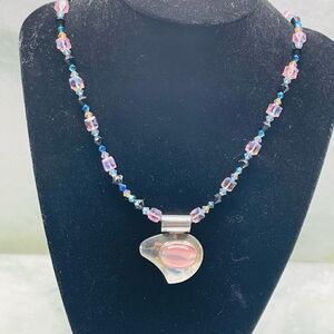 Vintage Taxco Pendant and beaded necklace 925